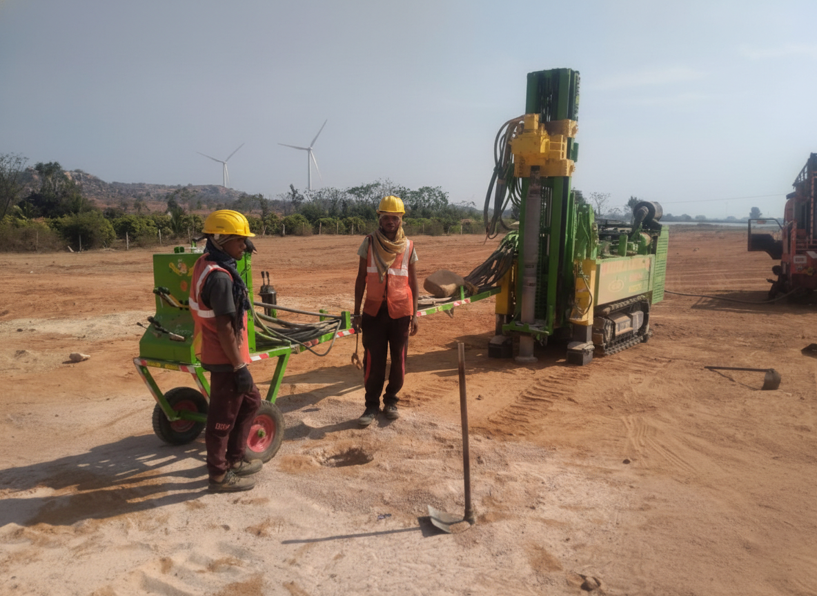 Solar Array Foundations Construction