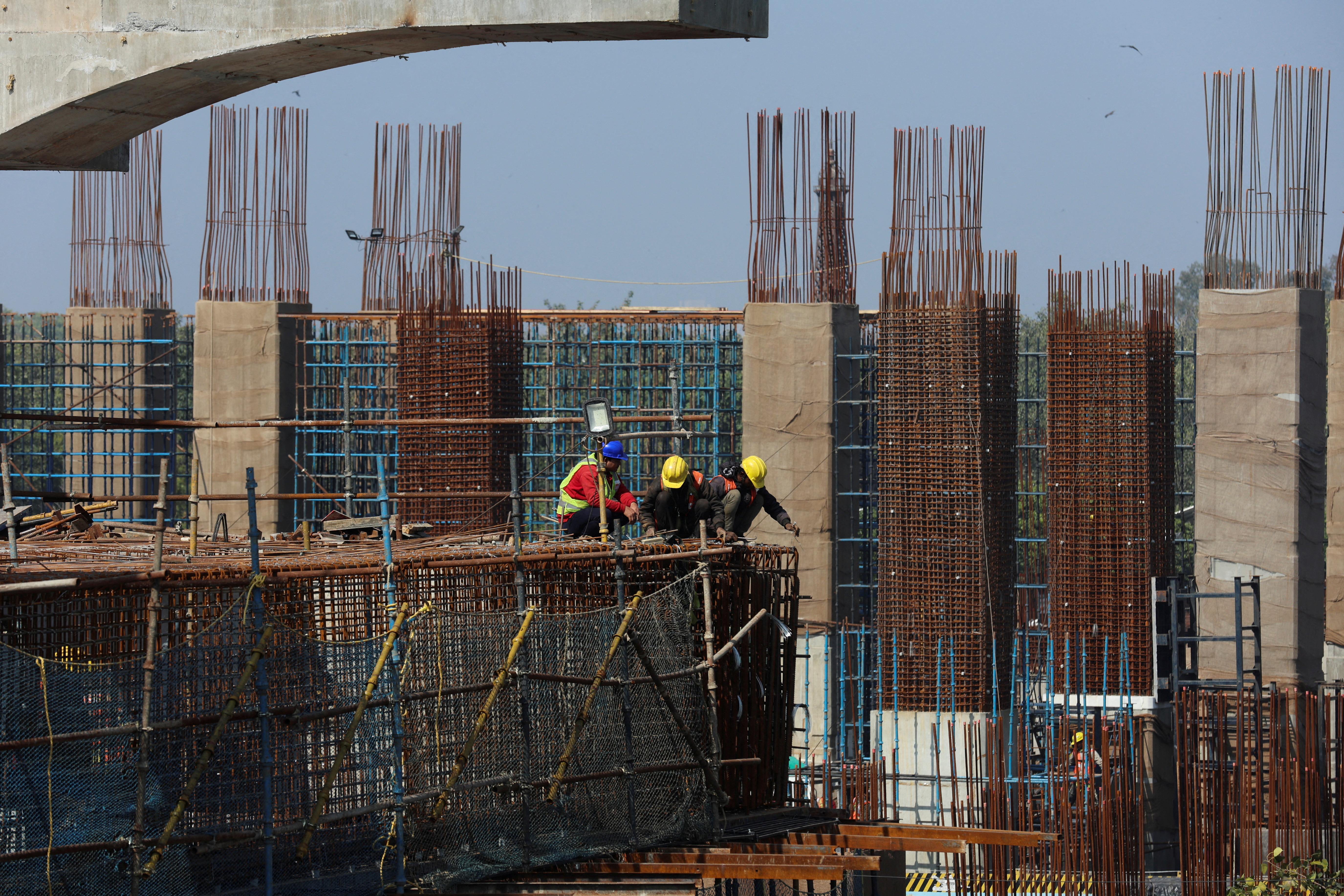Engineer in safety gear on Indian site